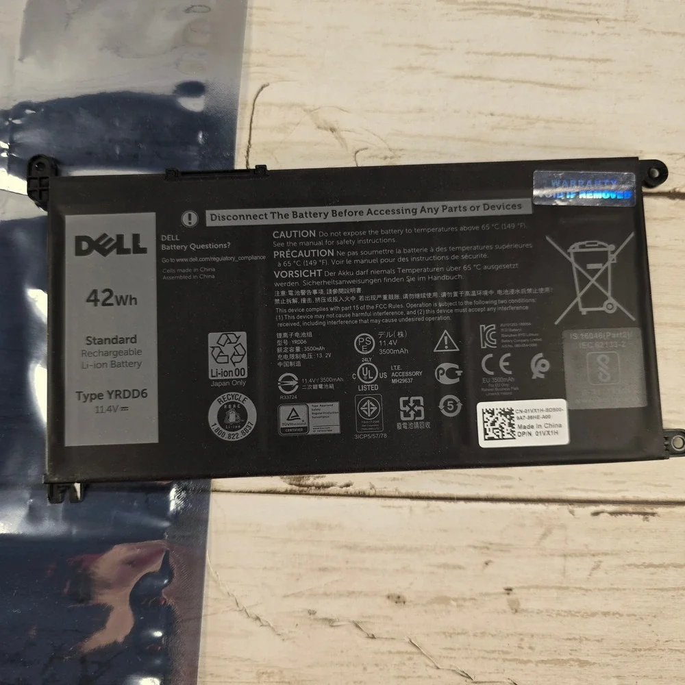 Dell 42Wh 11.4V Laptop Battery Type YRDD6 01VX1H‎ 3500mAh Li-ion Rechargeable